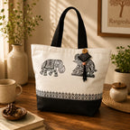 Black Elephant Art Tote Bag