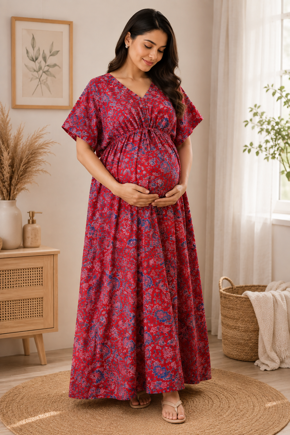 Rangresha Maternity Essentials – Full-Length Kaftan Maternity Gown