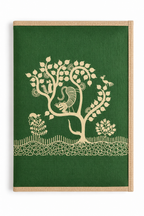 Forest Whisper - Handmade Zip File Folder - Moss Green