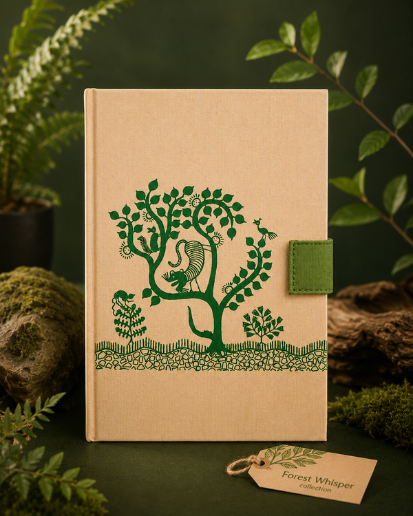 Forest Whisper Handmade Paper Diary - Natural Beige