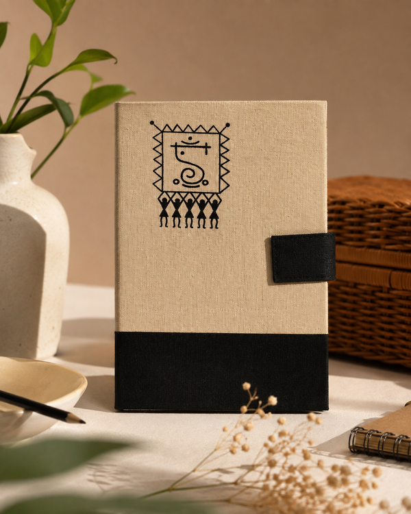 Ganpati Warli Art Diary - Black