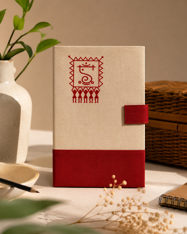 Ganpati Warli Art Diary - Maroon