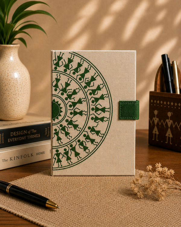 Warli Folk Art Diary - Green