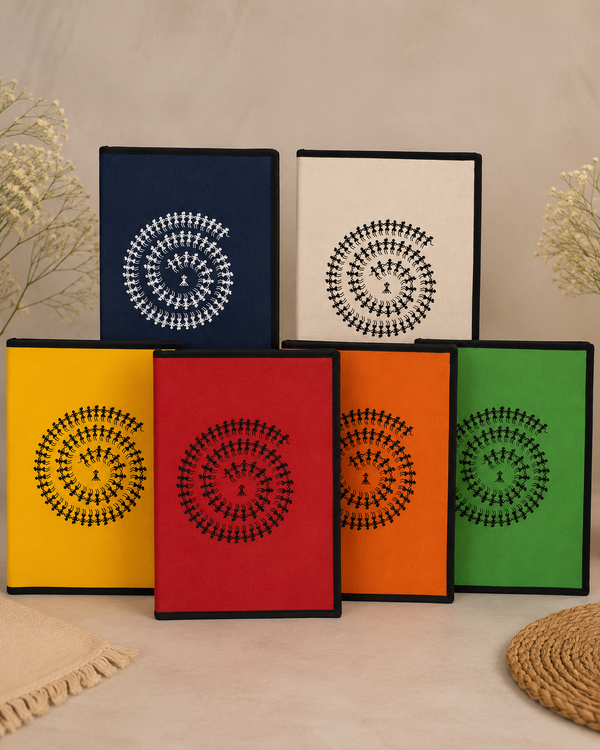 Zip File Folder-Spiral Shape Warli Print