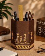 Handmade Paper Board Pen Stand with Fabric Cover