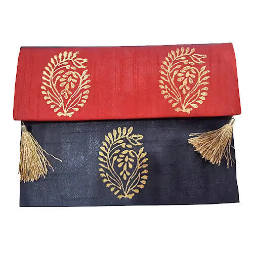 Silk Block Printed Clutch