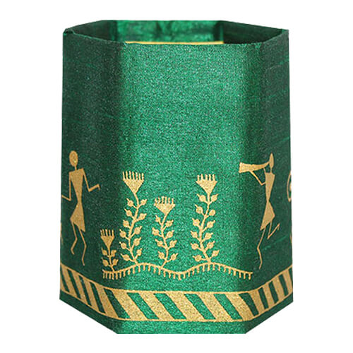 Handmade Paper Board Pen Stand with Fabric Cove