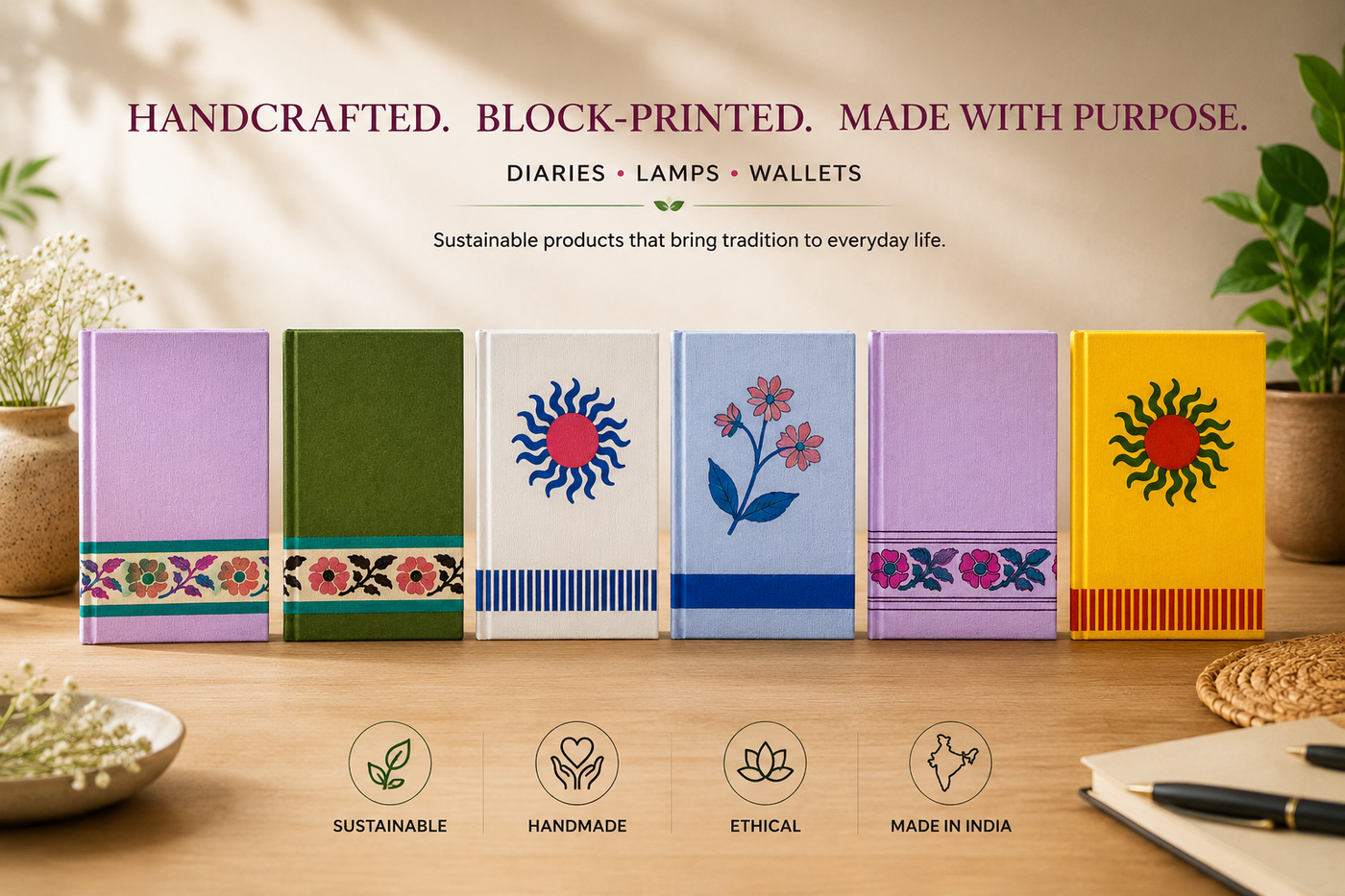 Block-Printed Handmade Diaries: Sustainable, Stylish & Meaningful Stationery from India