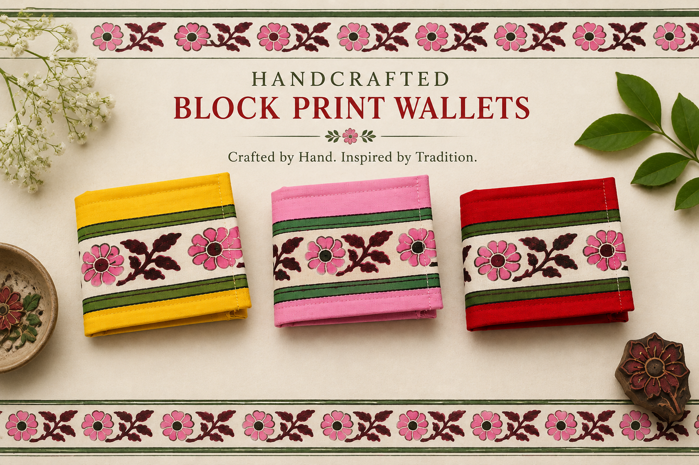 Block-Printed Handmade Wallets: Sustainable Indian Accessories with Everyday Style