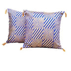 Silk Fabric Hand block printed Cushion Cover Set