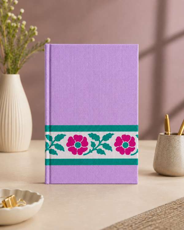 Floral Block Printed Diary - Pink