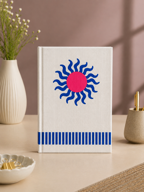 Sun Block Printed Diary - White