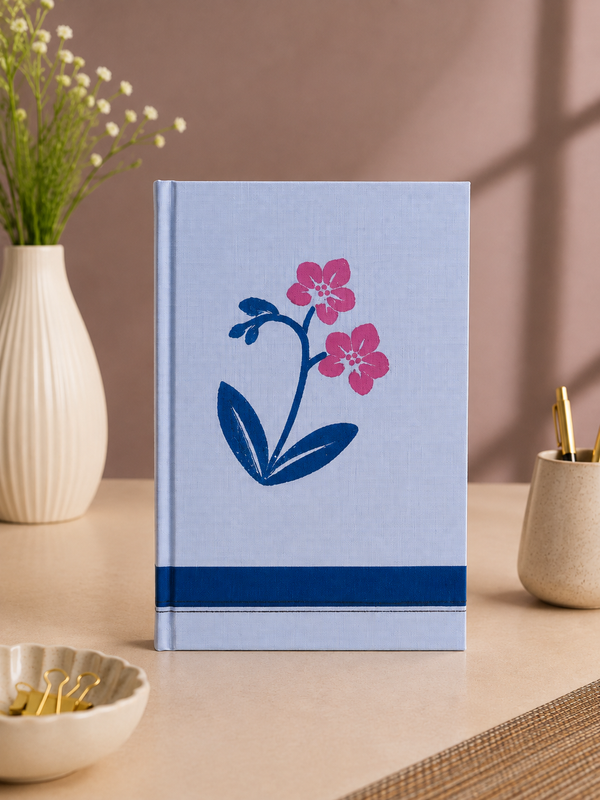 Blue Blossom Block Printed Diary