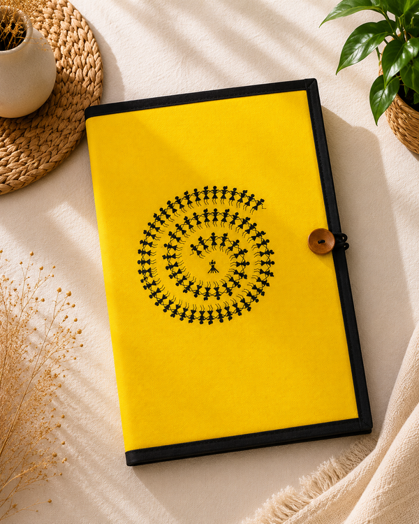 Button File Folder-Spiral Shape Warli Print