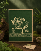 Forest Whisper - Handmade Zip File Folder - Moss Green