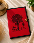 File Folder with Button | Warli Tree Design