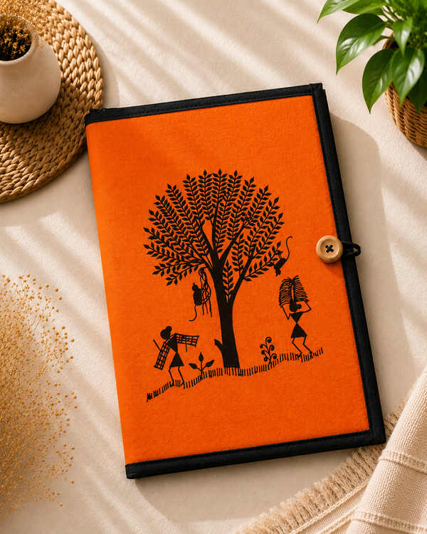 File Folder with Button | Warli Tree Design