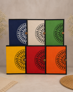 Handcrafted Button File Folder- Semicircle Warli Print