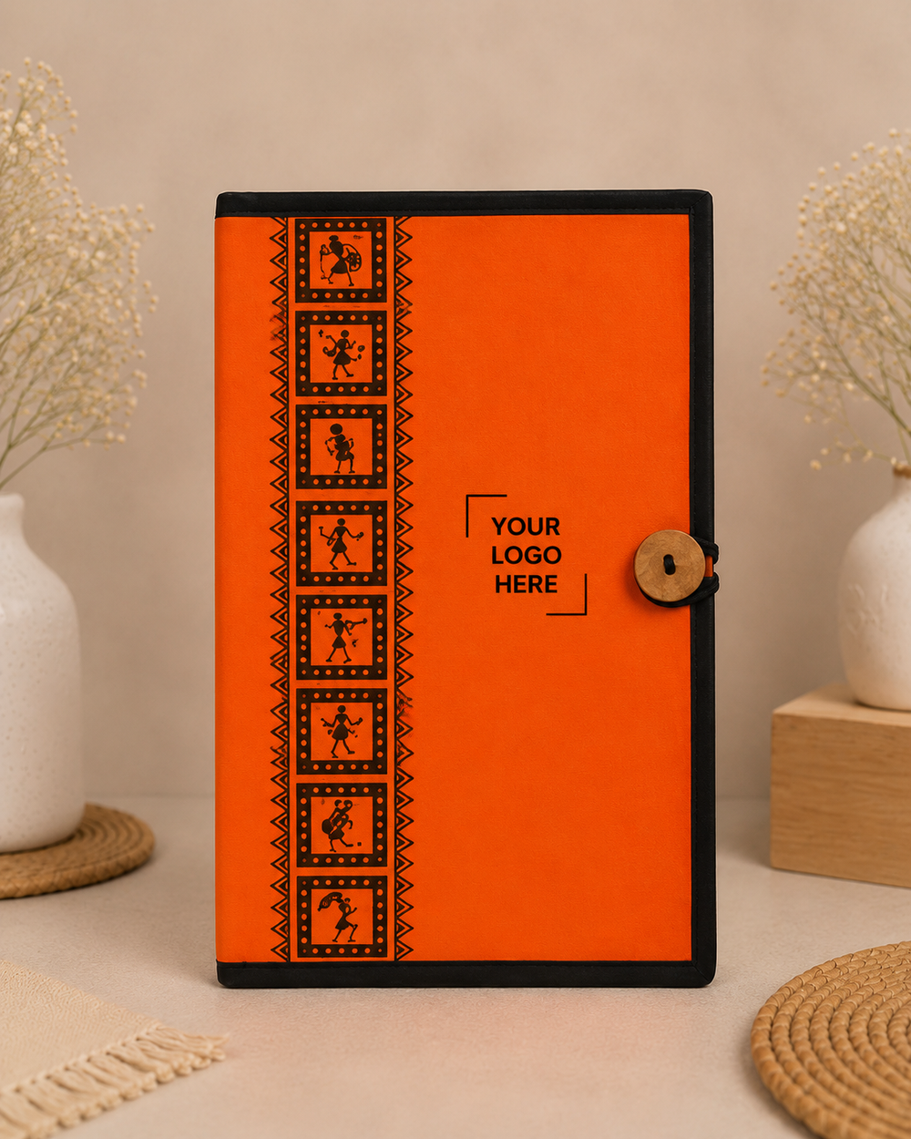 Button File Folder-Vertical Warli Print