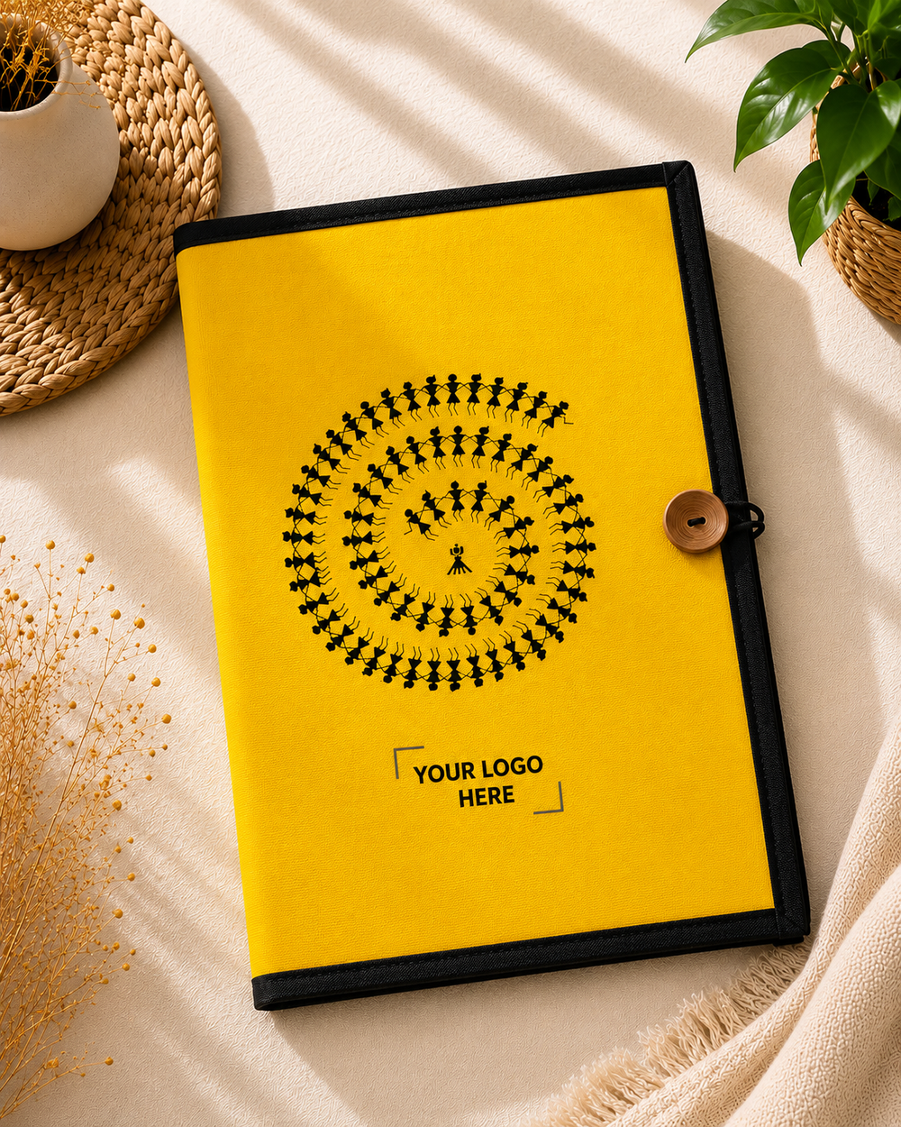 Button File Folder-Spiral Shape Warli Print