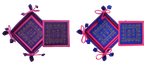 Tea Coaster Set with Tray-Cotton Silk