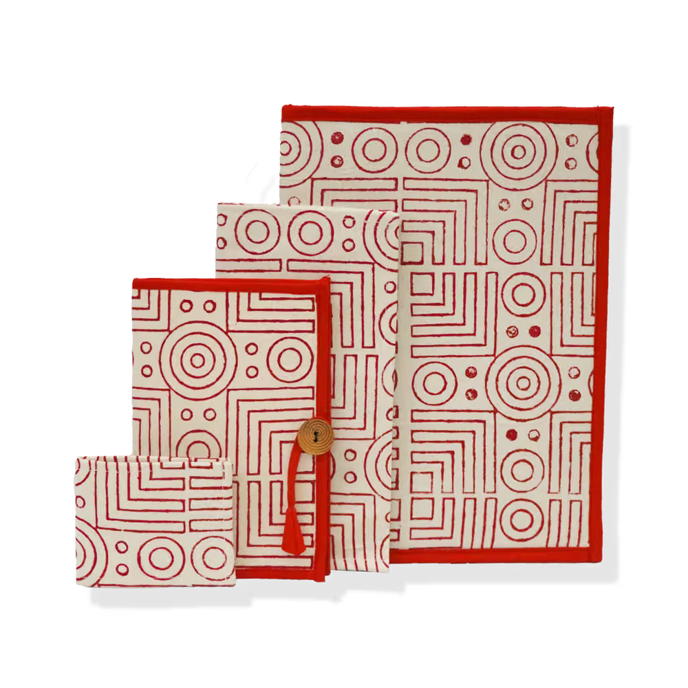 Exclusive Stationery Gift Hamper-Red Block print
