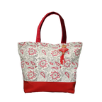 Red Paisley Bloom Tote Bag