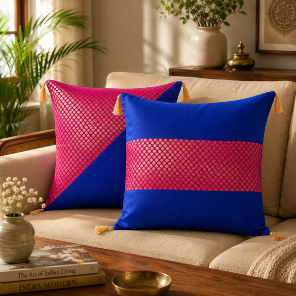 Silk And Brocade Cushion Cover Set