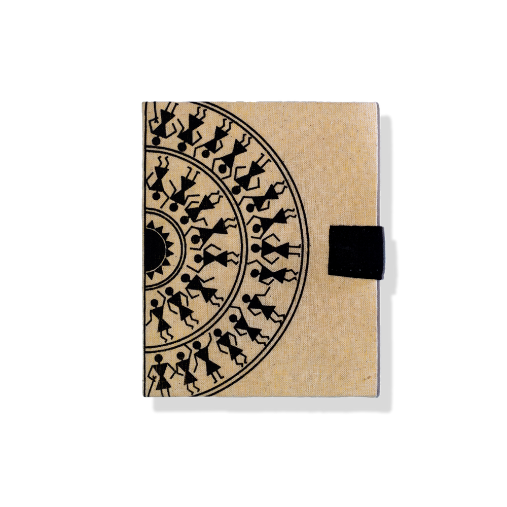Handmade Paper Diary Small with metal button and cotton cover