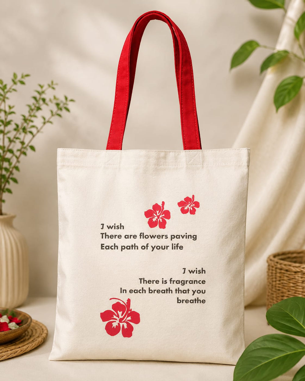 Cotton Eco Bag - Inspirational Floral Print