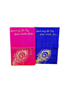 Couple Diary with Golden Peacock Feather-Pair of 2
