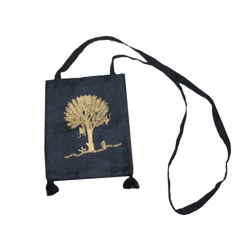 Warli Tree Silk Sling Bag