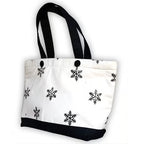 Black Snowflake Charm Tote Bag